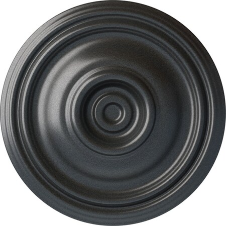 Ekena Millwork Traditional Ceiling Medallion (Fits Canopies up to 4"), Hand-Painted Pewter, 14 3/4"OD x 1 3/4"P CM14TRPES